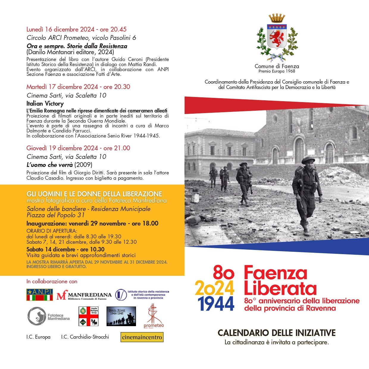 Faenza Liberata - 80° anniversario della Liberazione - Calendario eventi